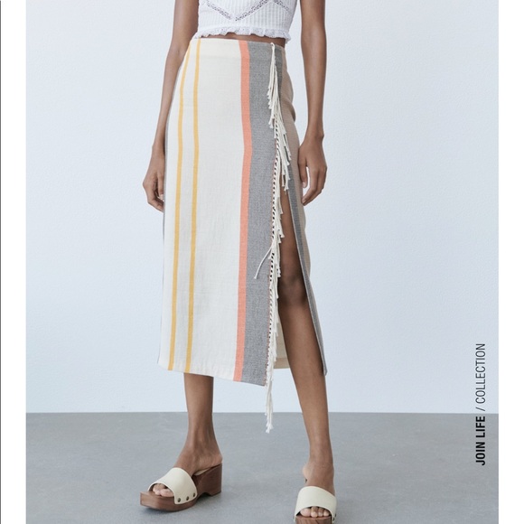 Zara striped skirt with fringes - Picture 13 of 15